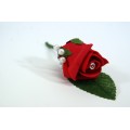 Rose Bud Buttonhole with Pearl Stem - Available in a variety of colours and pack sizes